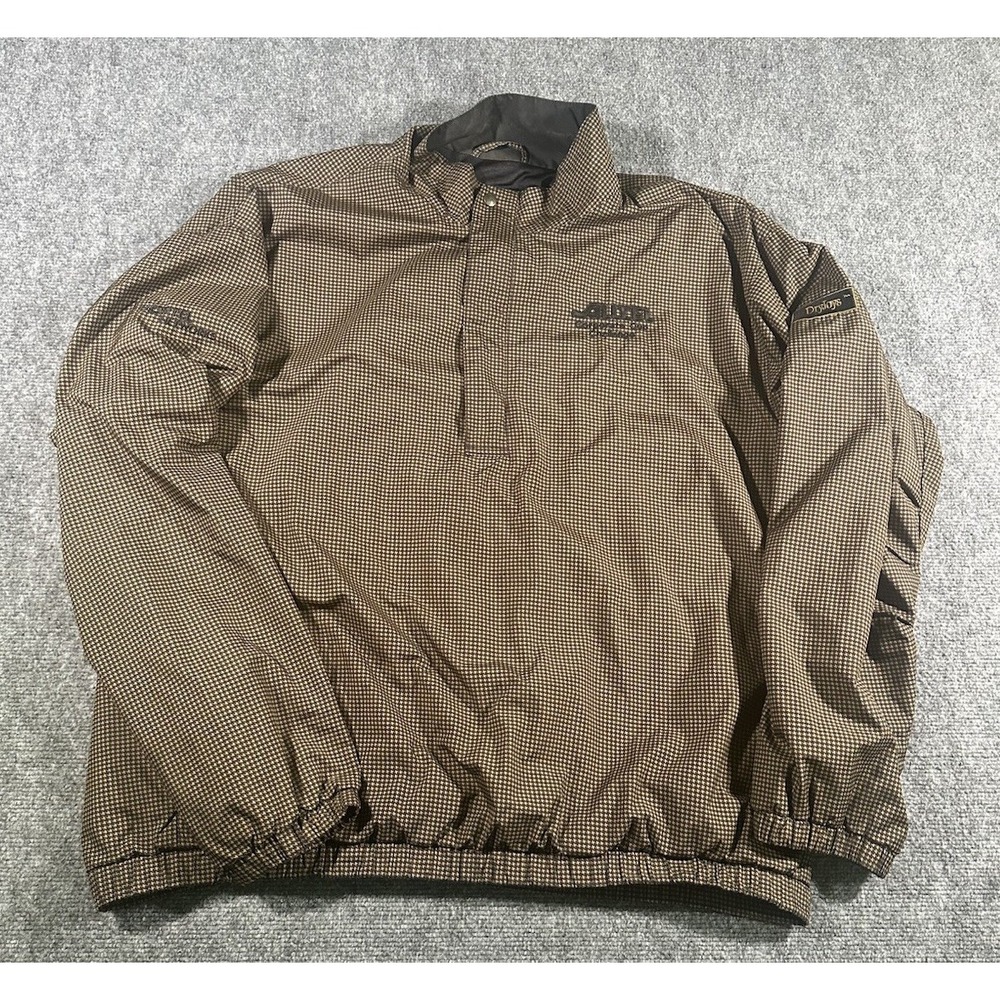Dryjoys By Footjoy Mens XL Brown Rain Jacket Houndstooth Alltel Corporate Cup